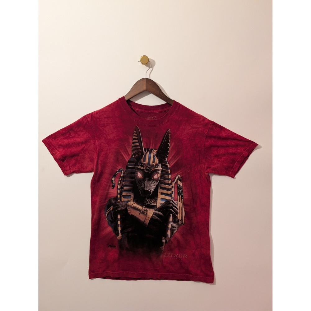 The Mountain Anubis T-Shirt Mens Small Red Tie Dye Excellent Egyptian Luxor Tee